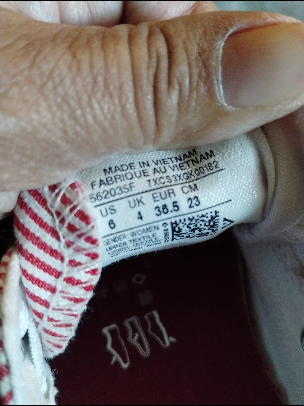 Converse All Star Red White Blue Striped Slip-On Sneakers Women's 6 - Picture 8 of 9